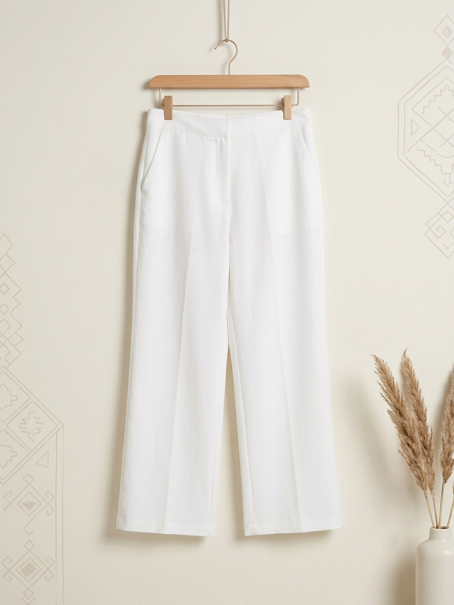 Signature White-Wide leg pants