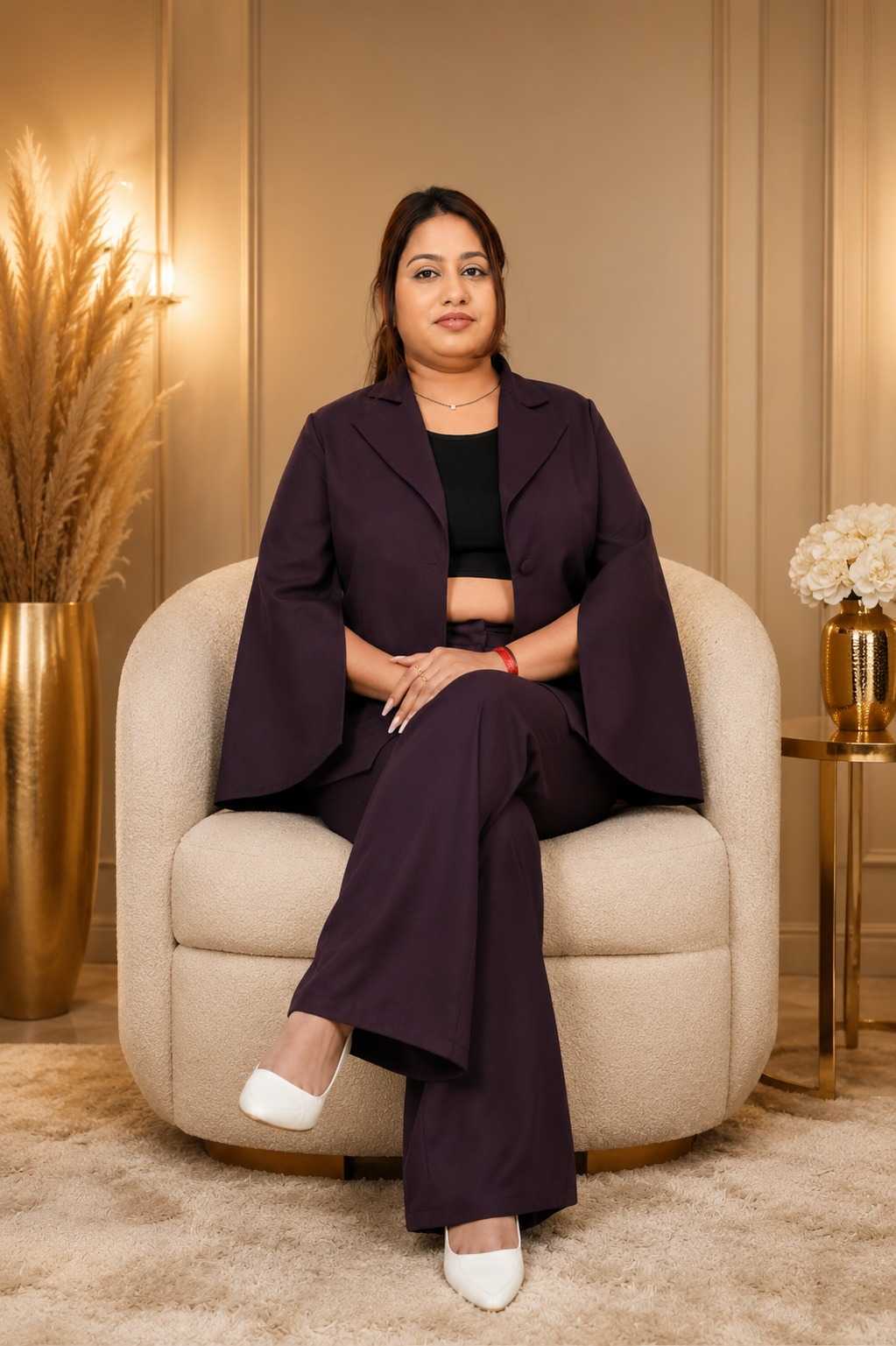 Shine diva chamkadar blazer set